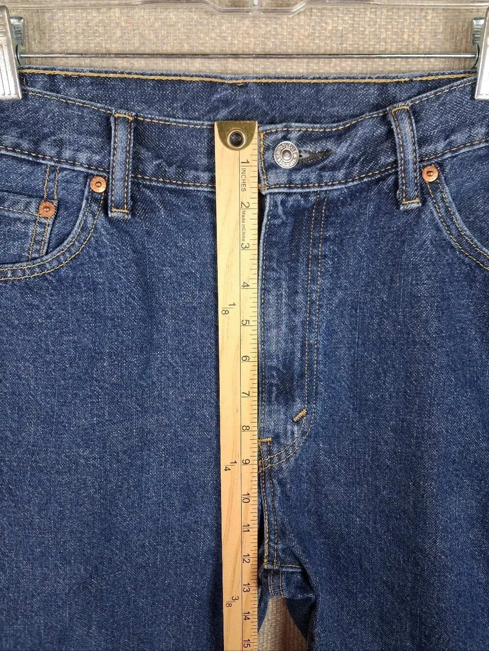 Levi's 505 Regular Fit Shorts Mens 38 Blue Denim Dark Wash Classic Casual